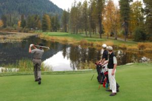 Golf trio at Idaho Club in Sandpoint, Idaho