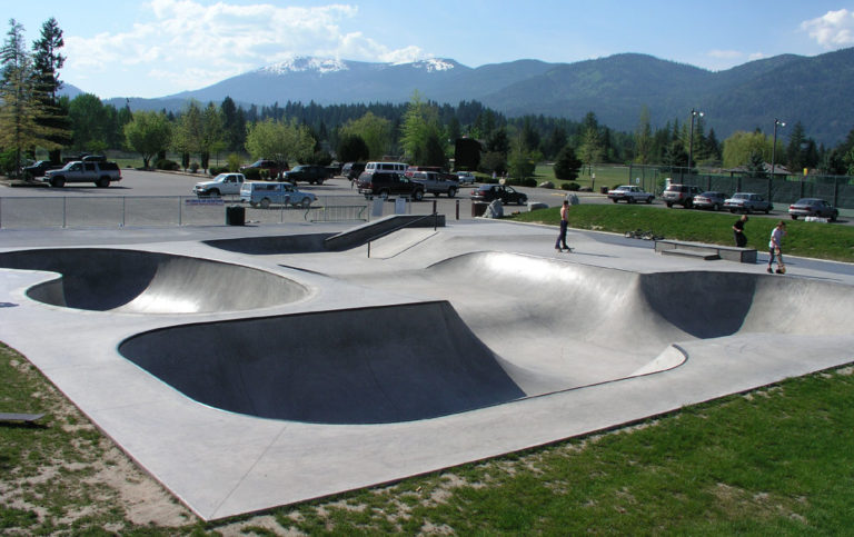 Travers public skate park concrete pools skateboarding rollerblading Sandpoint, Idaho