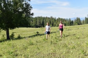 Strolling the meadow at Pine Street Woods near Sandpoint Idaho