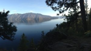 Viewpoint of Lake Pend Oreille and Monarch Mountains from Mineral Point trail