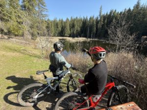 Mountain biking trails at Round Lake State Park in Idaho